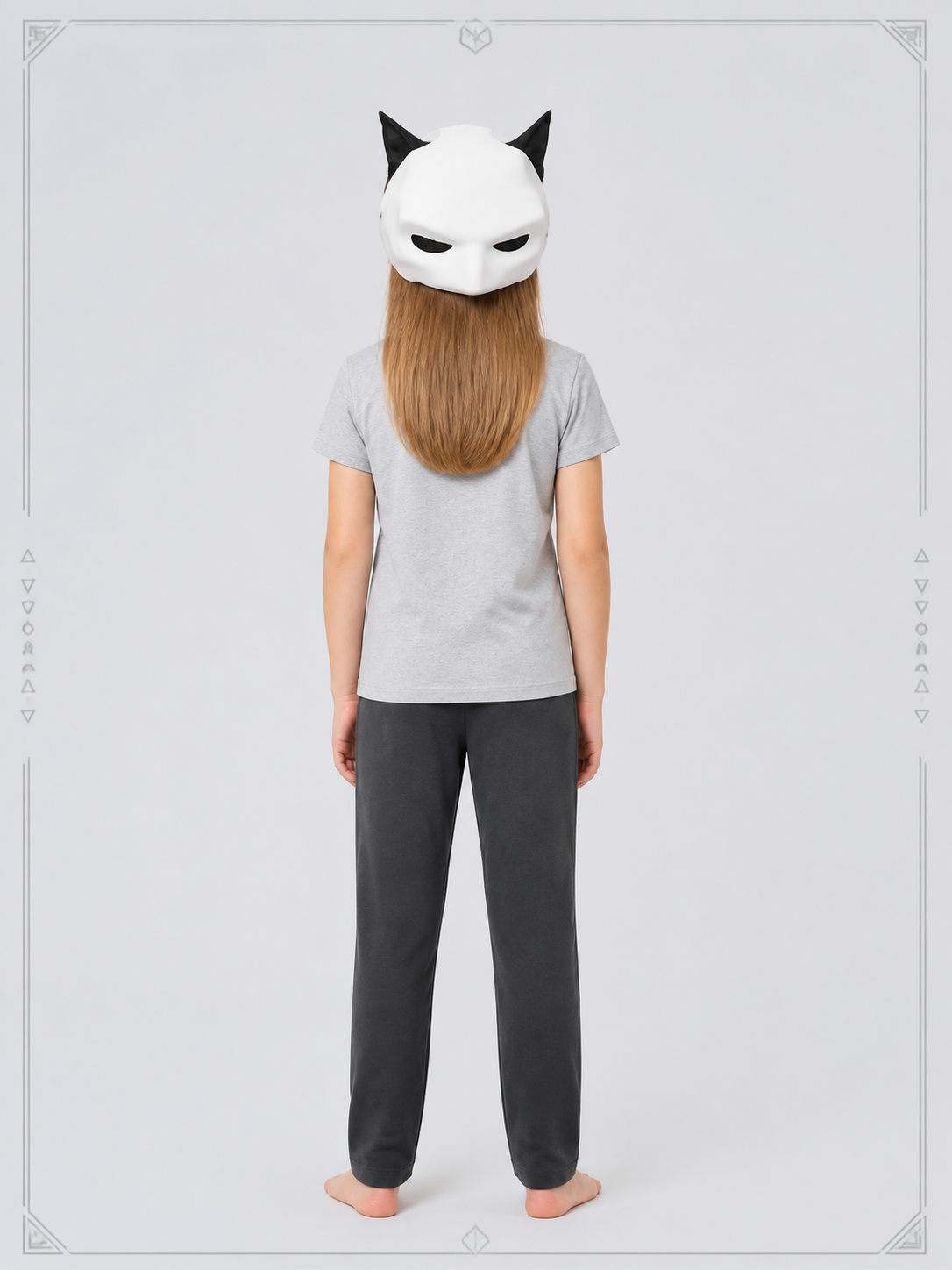 White Cat Carnival Mask for Halloween and Cosplay back view