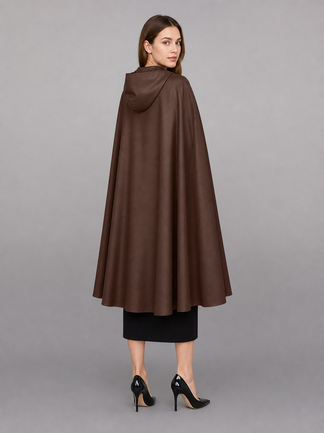 Brown Hooded Costume Cloak
