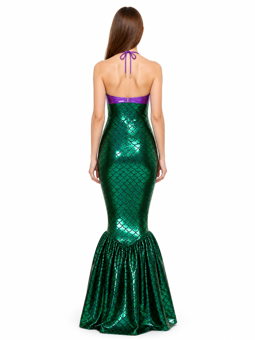 Mermaid Dress with Fish Tail, Purple and Green
