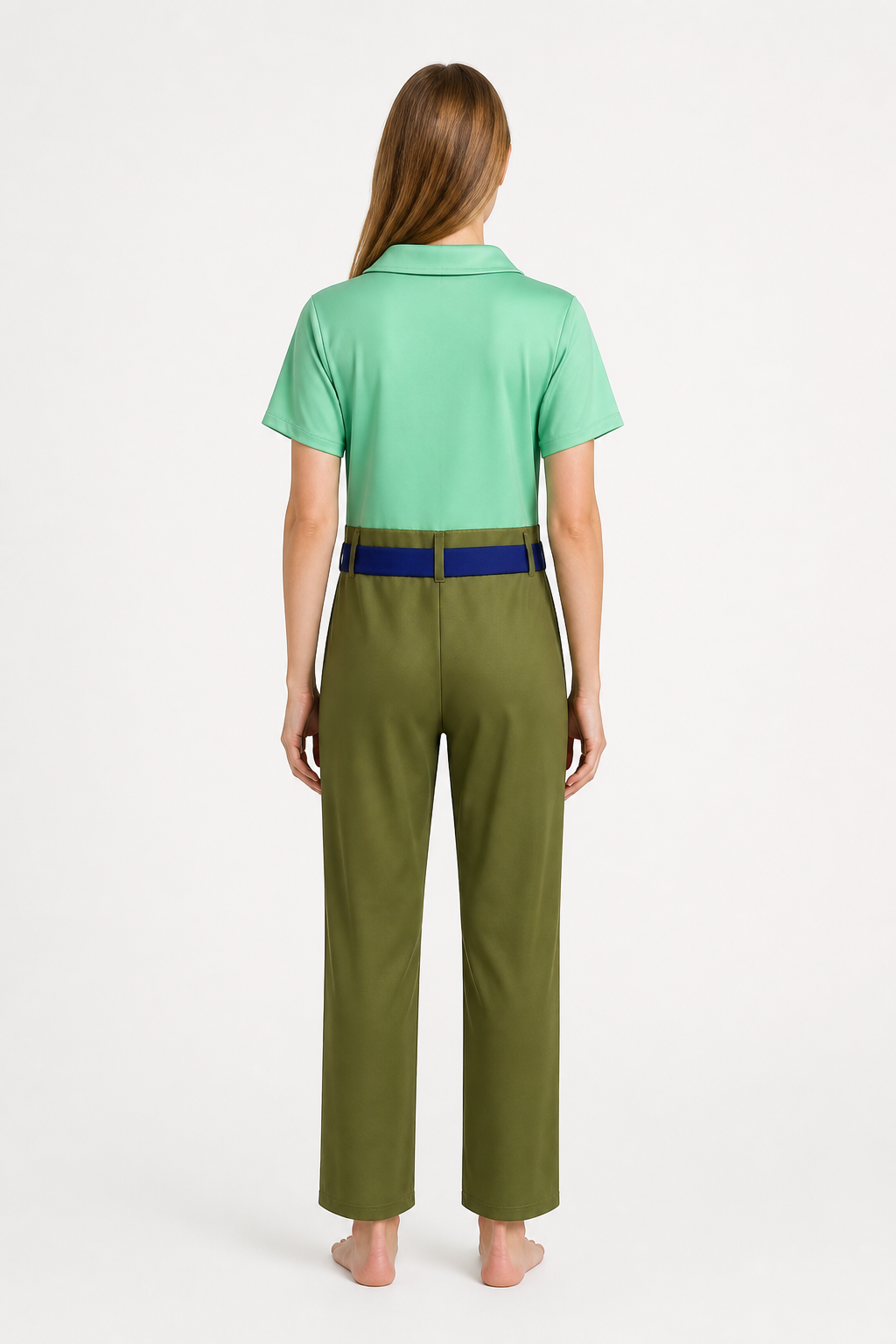 Cosplay Character Jumpsuit with Tie and Belt back view