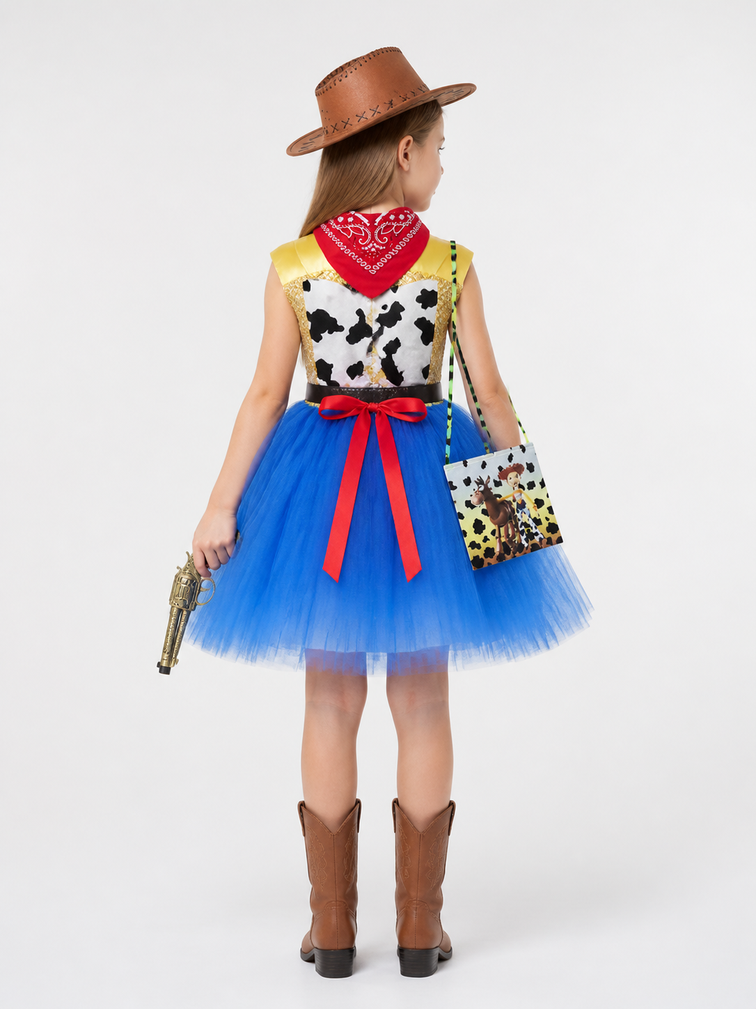 Halloween Cowboy Costume with Skirt back view