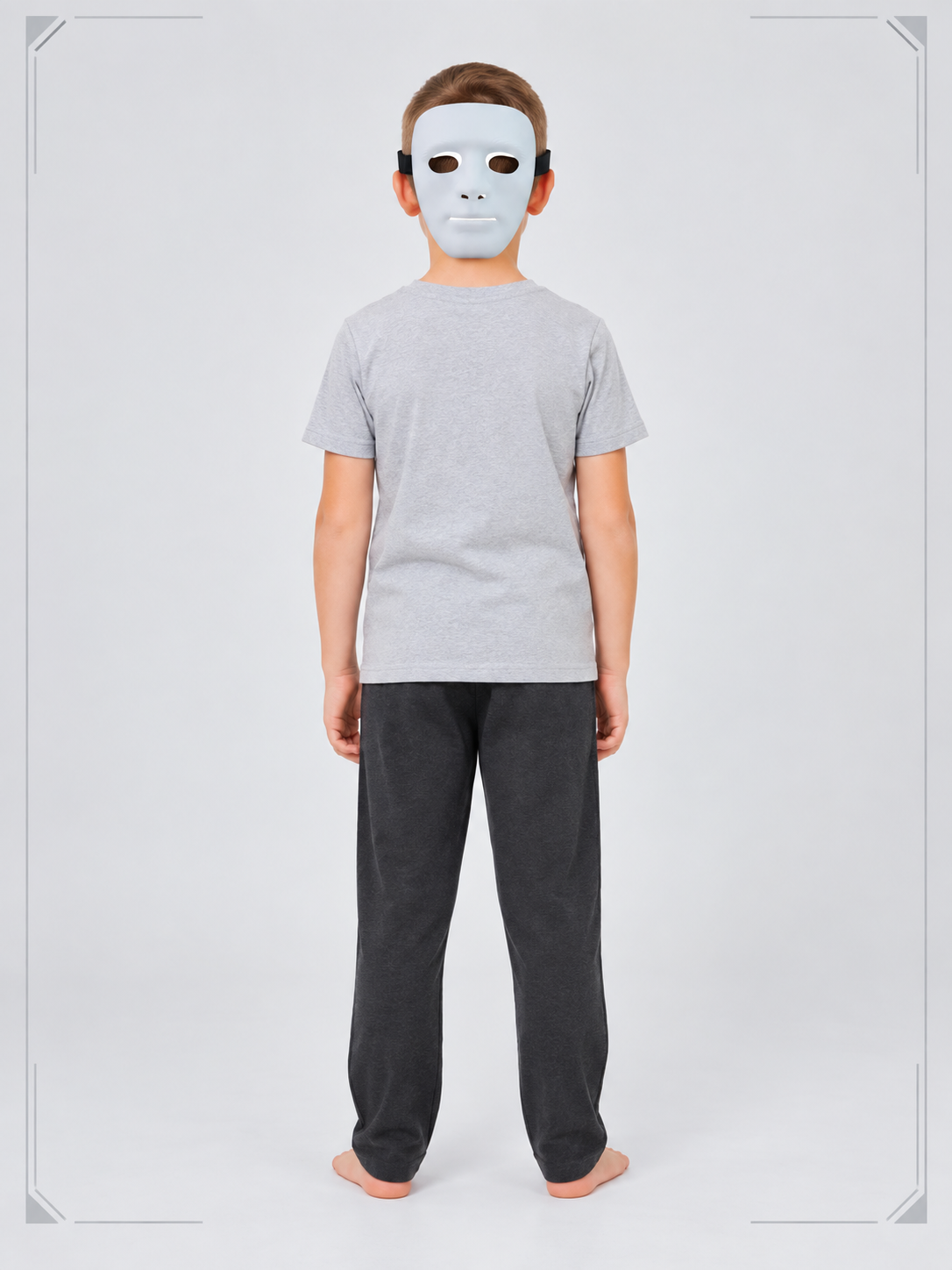 White Full-Face Carnival Mask with Cutouts