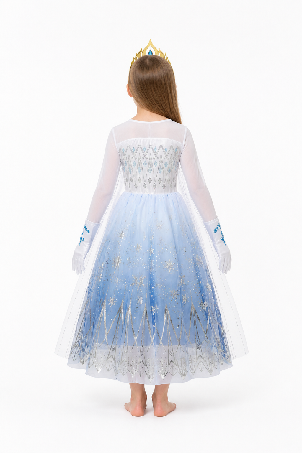 Children's Sequin Carnival Costume with Crown back view