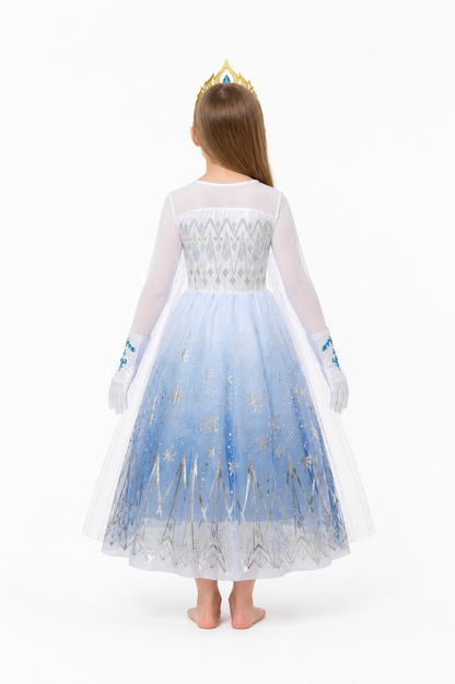 Children's Sequin Carnival Costume with Crown back view