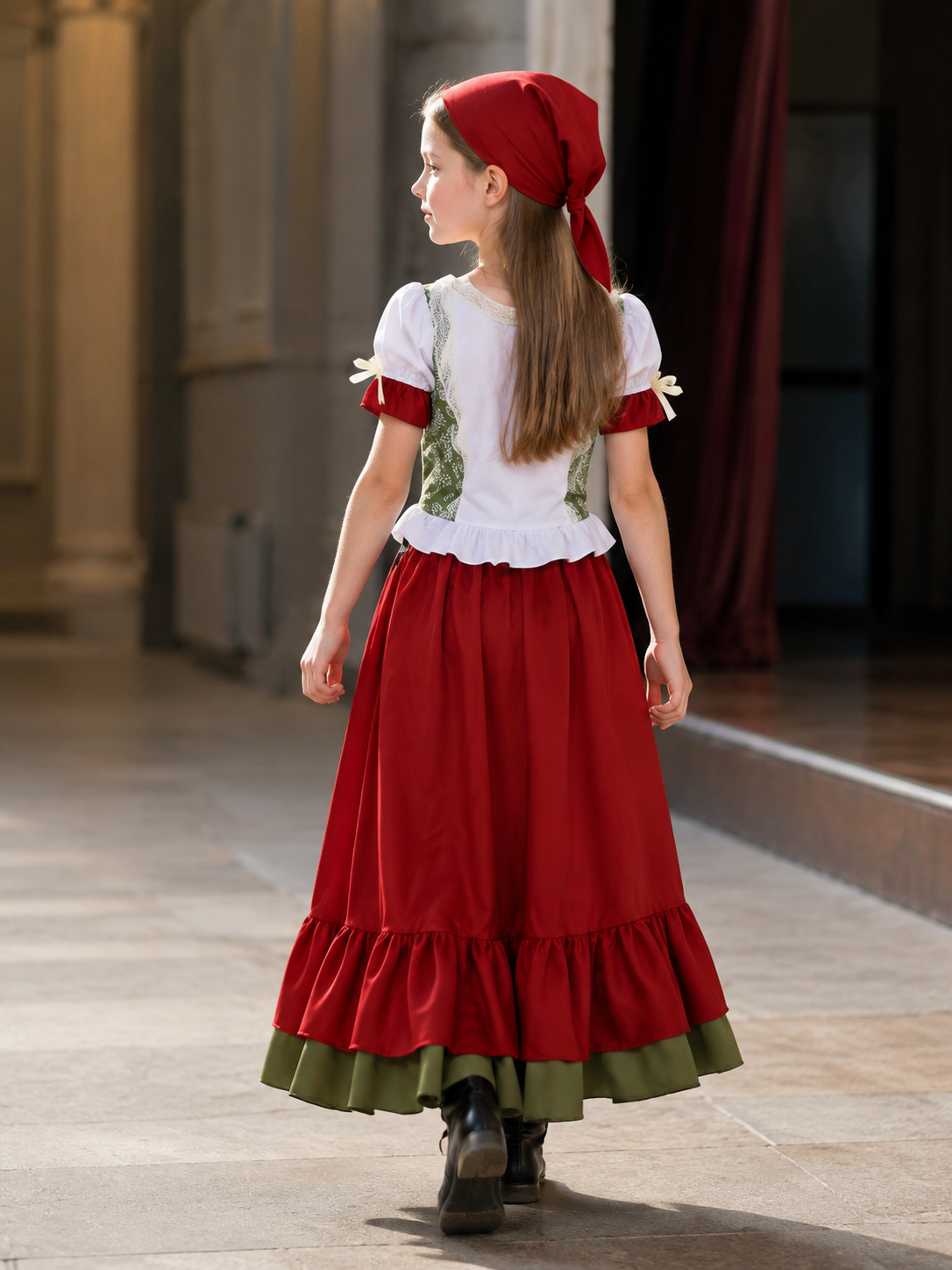 Children's Folk-Style Stage Costume back view