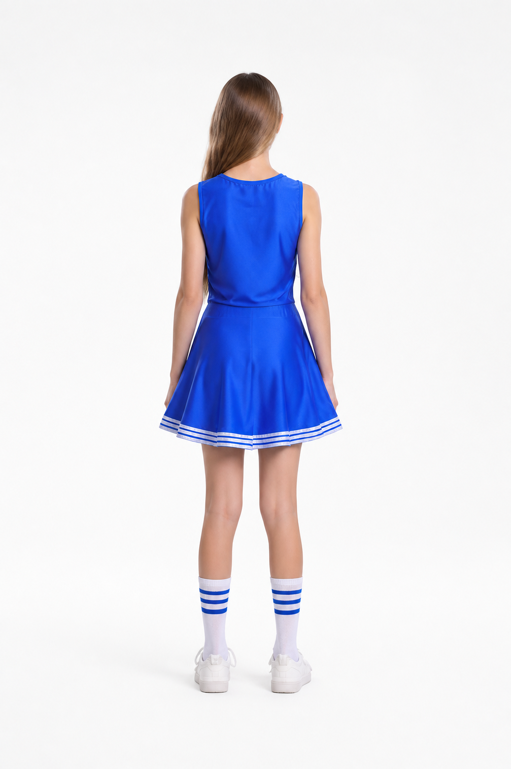 Sleeveless Children's Cheerleading Dress with CHEERS back view