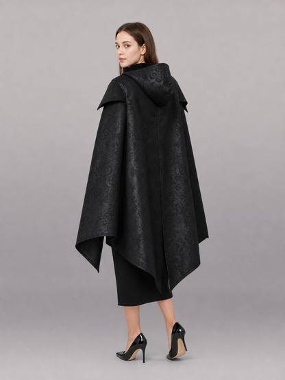 Black Gothic Hooded Carnival Cloak