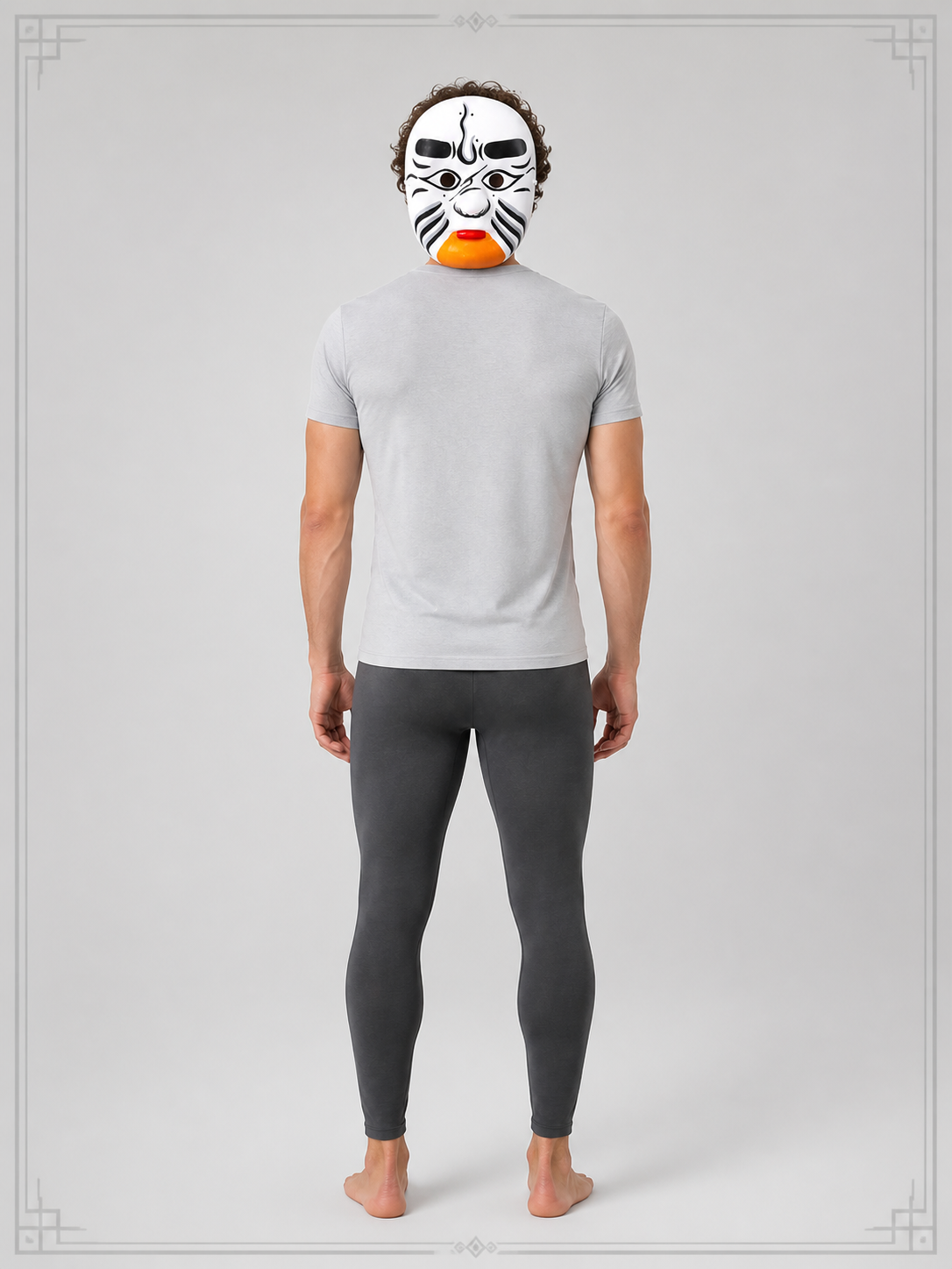 White Painted Carnival Mask for Halloween and Cosplay back view