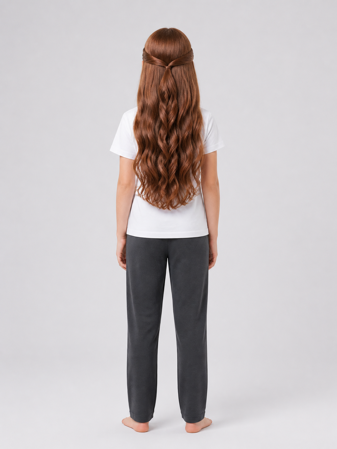 Long Wavy Brown Carnival Wig back view
