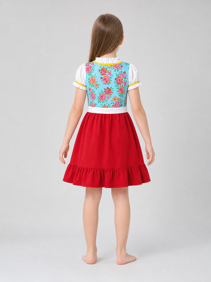 Folk-style costume dress with apron