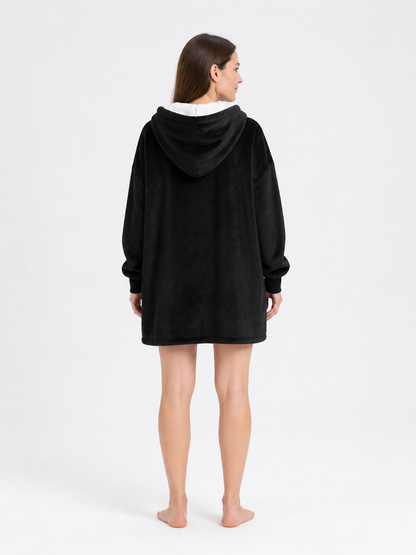 Long Hooded Blanket Hoodie, Relaxed Fit back view