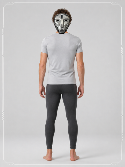 Silver and Black Robot Carnival Mask for Cosplay back view