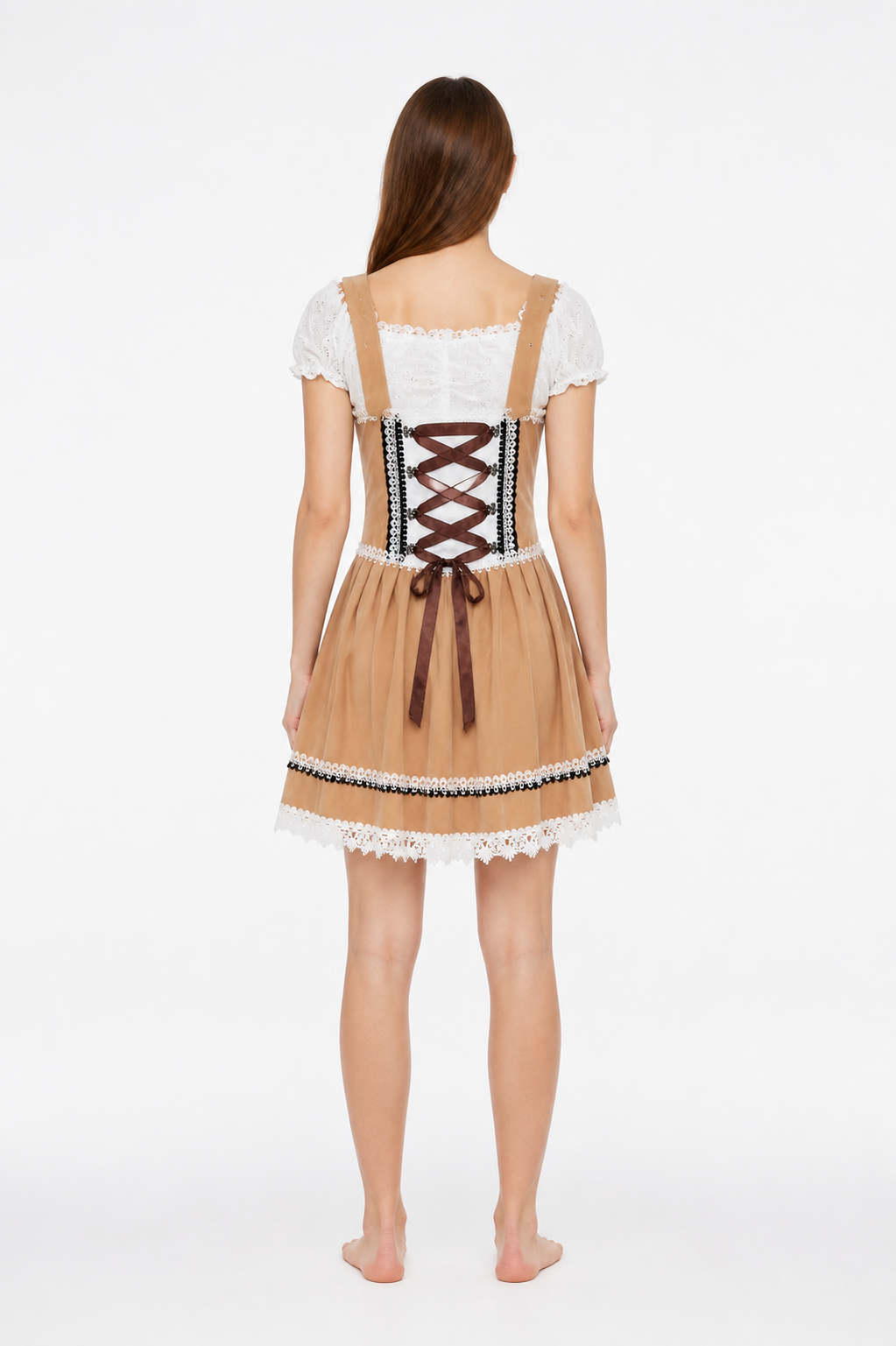 Bavarian-Style Dress with Lacing and Lace back view