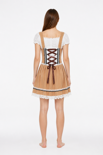 Bavarian-Style Dress with Lacing and Lace back view