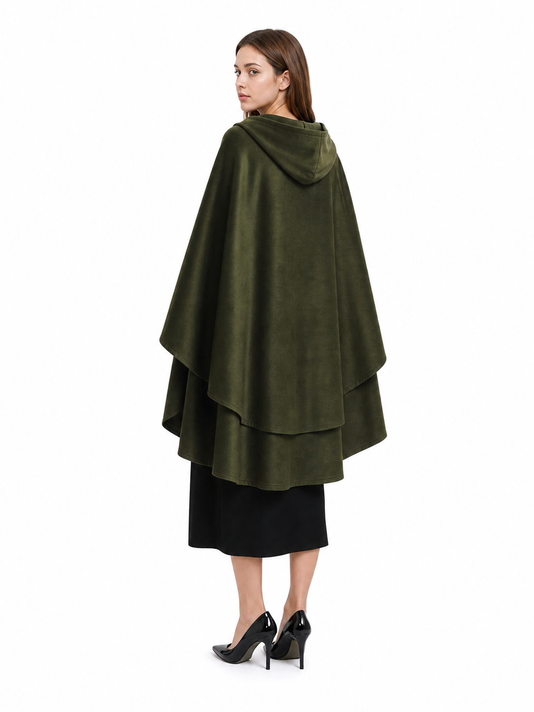 Green Medieval Costume Cloak with Hood