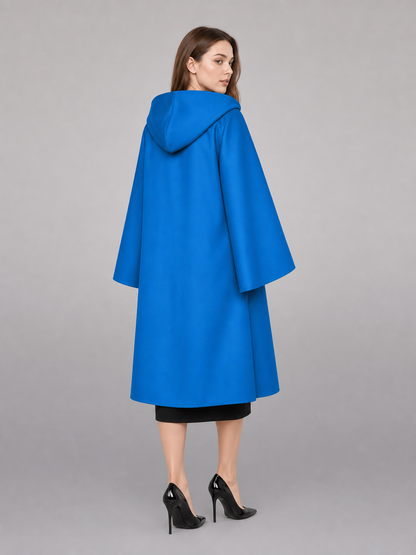 Blue Carnival Cloak with Hood and Zipper