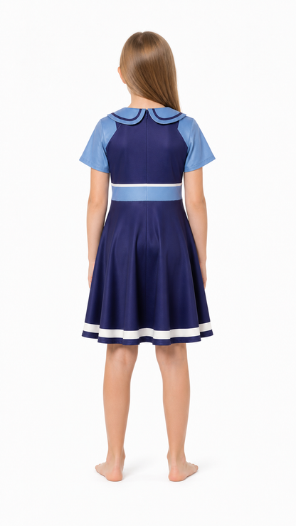 Judy Rabbit Costume from Zootopia, Collared Dress back view