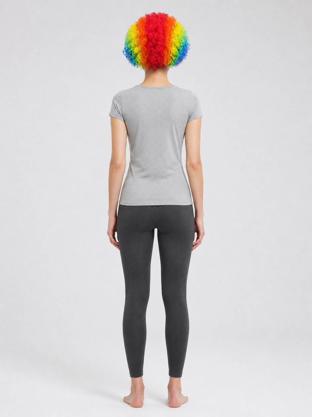 Multicolor Curly Carnival Wig for Halloween back view