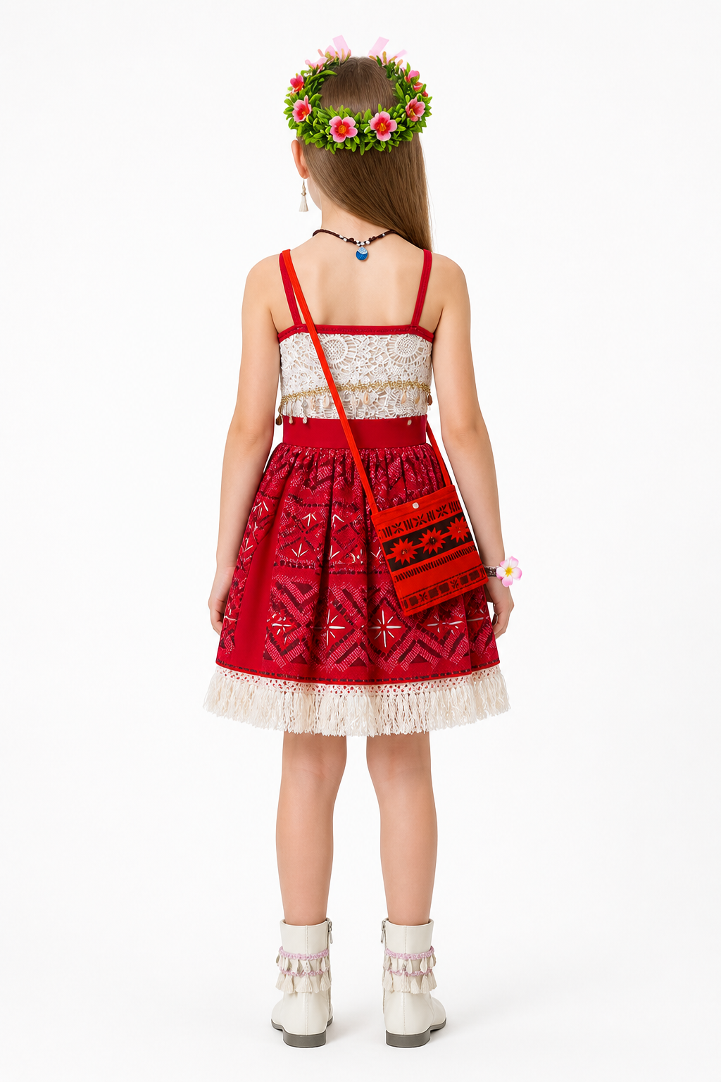 Halloween Carnival Dress with Ethnic Pattern back view