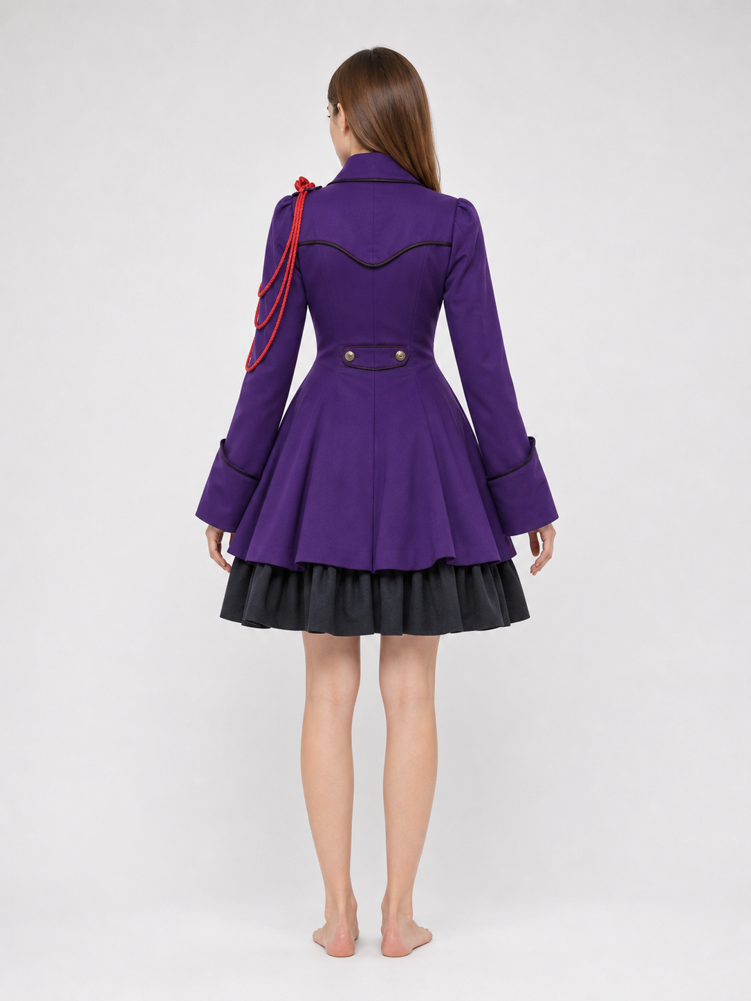 Gothic Steampunk-Style Dress with Long Sleeves