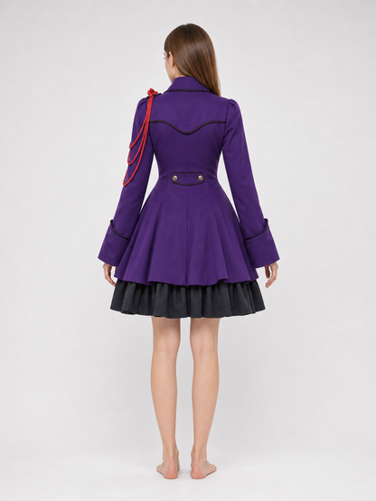 Gothic Steampunk-Style Dress with Long Sleeves