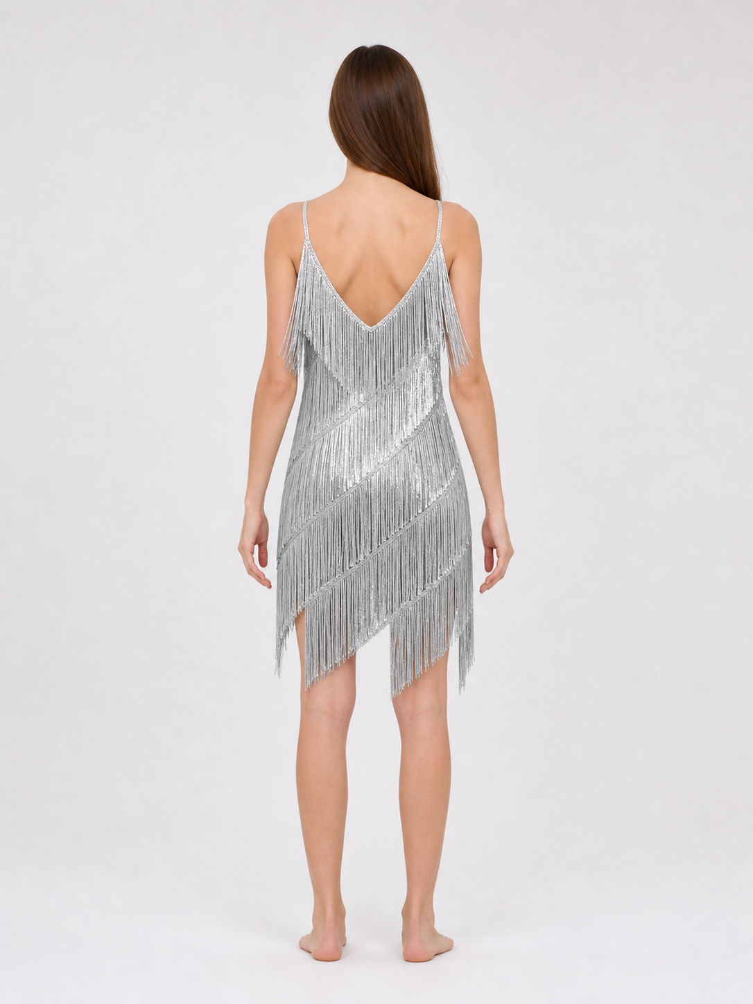 1920s-Style Fringe Dress with Accessory Set