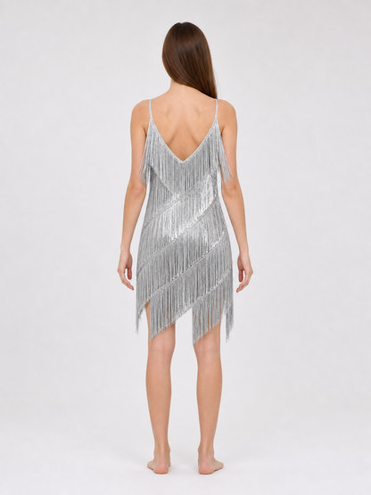 1920s-Style Fringe Dress with Accessory Set