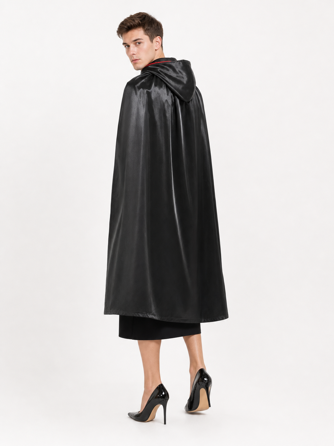 Black carnival hooded cloak for cosplay
