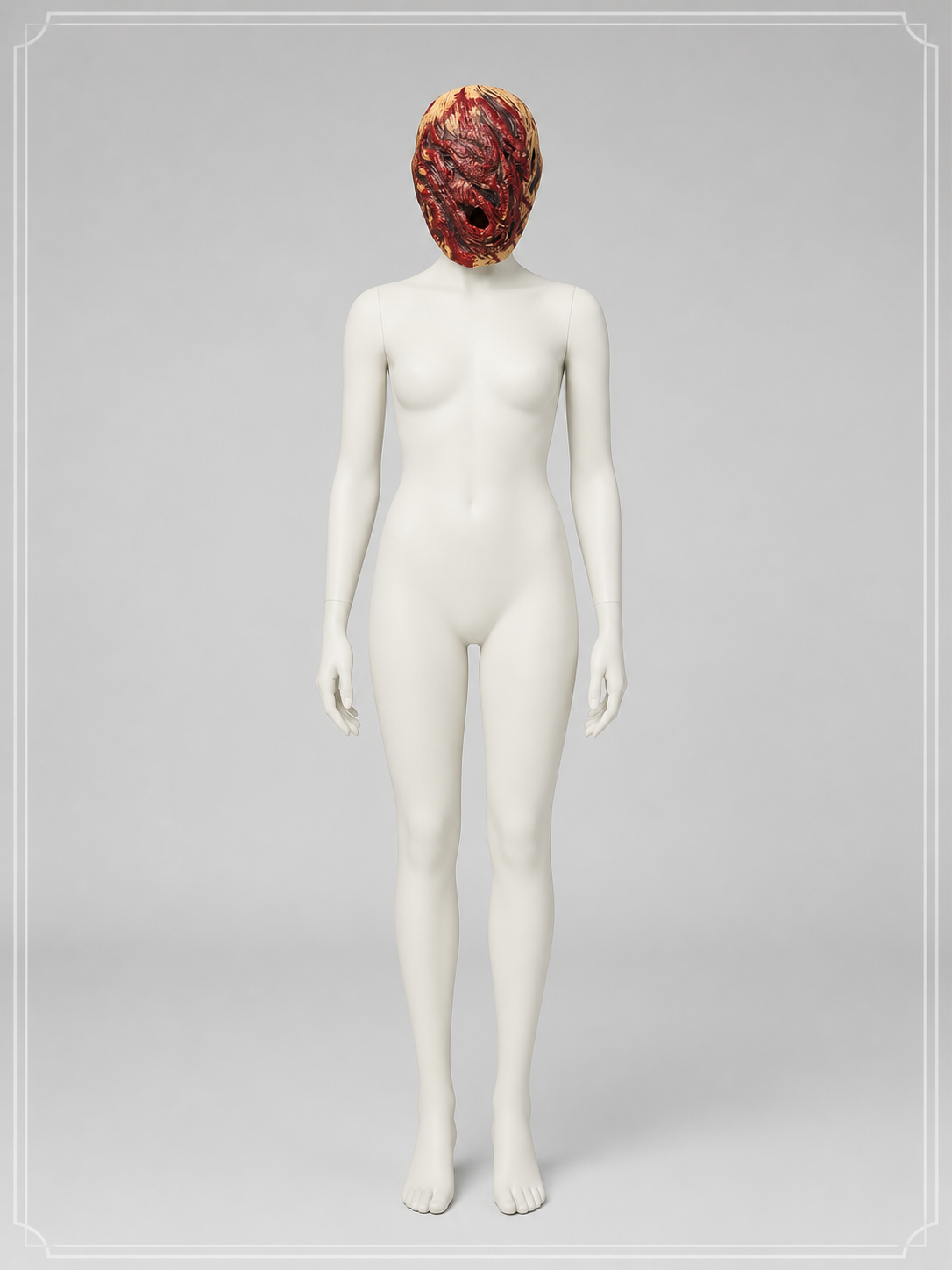 Halloween Mask for a Nurse Costume, Red and Black back view