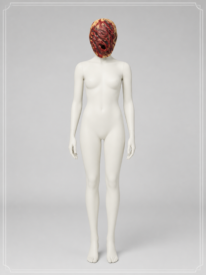 Halloween Mask for a Nurse Costume, Red and Black back view
