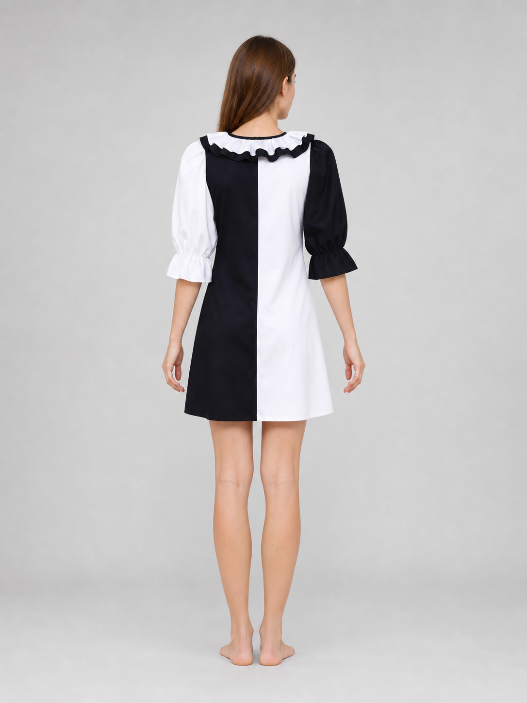 Black and White Clown Costume for Stage and Parties