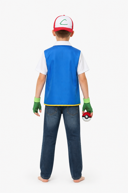 Ash Pokémon Cosplay Costume for Halloween back view