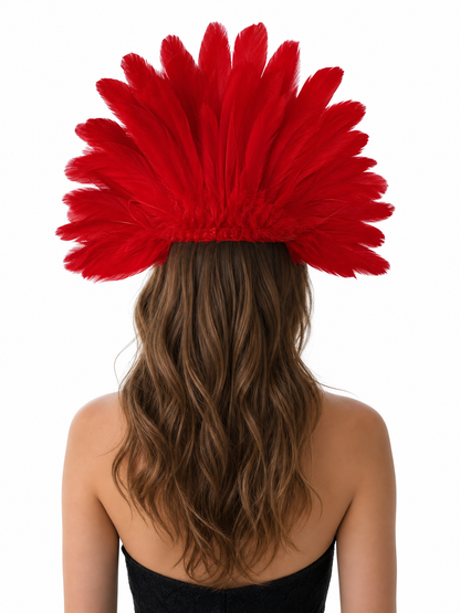 Carnival Headpiece with Red Feathers
