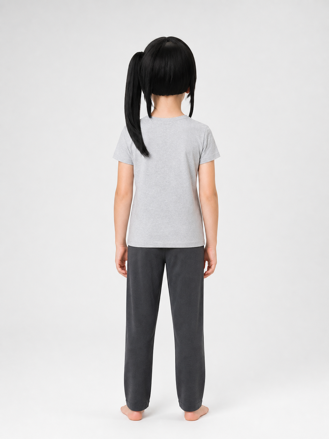 Long Black Carnival Wig with a High Ponytail back view