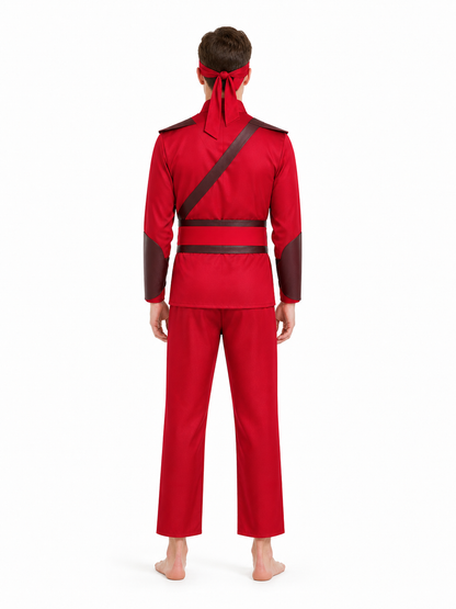 Spider-Man Cosplay Costume, Red, with Accessories back view