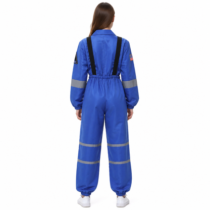 Astronaut Costume with Patches and Reflective Stripes