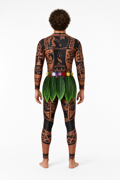 Maui Costume, Jumpsuit with Cosplay Accessories back view