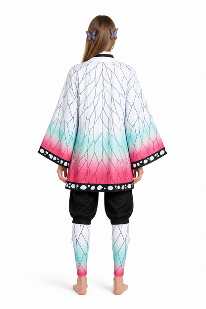 Anime Cosplay Costume with Gradient Cape and Butterfly back view
