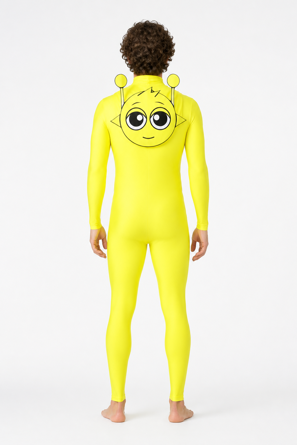 Yellow Hooded Alien Jumpsuit back view