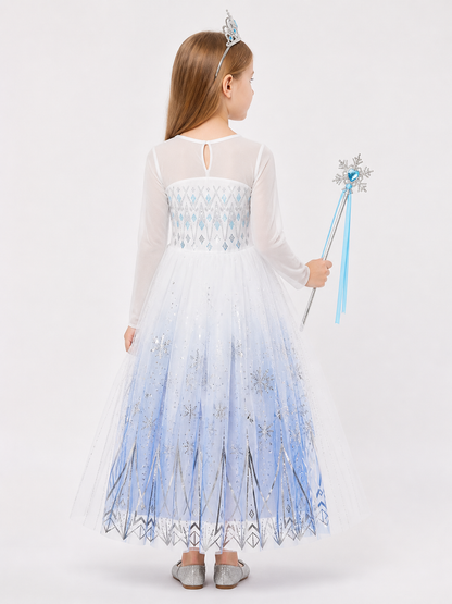 Snow Queen Halloween and Cosplay Costume back view
