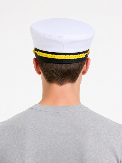 Captain's Carnival Cap with Gold Embroidery