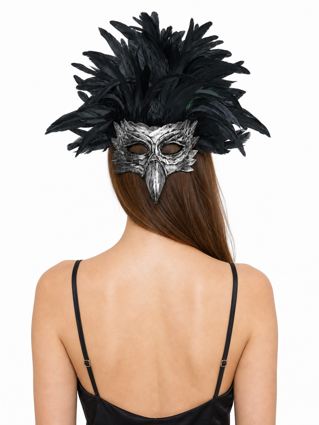 Carnival Eagle Mask with Black Feathers