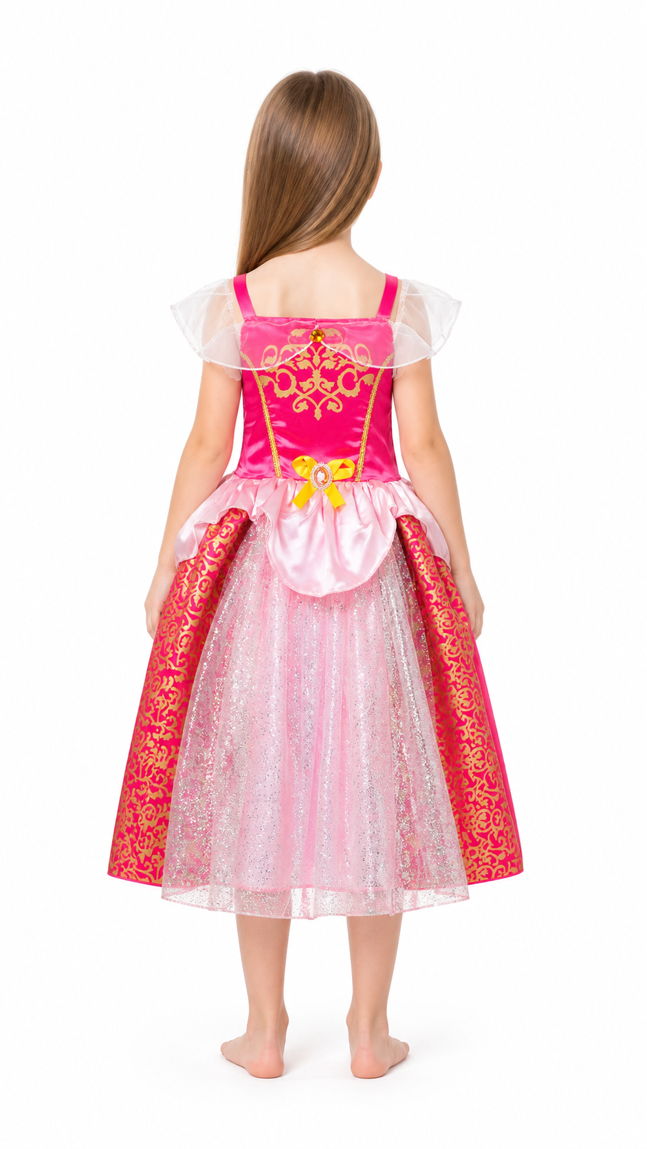 Puffy Princess Dress with Gold Decoration back view