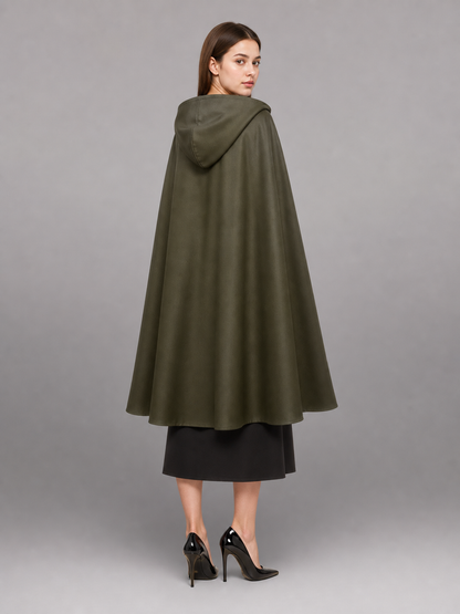 Dark Olive Hooded Costume Cape