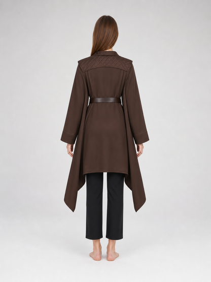 Medieval Character Cosplay Costume Set, 4-Piece Brown Cape, Black Inner Garment, Belt And Pants, Role Play Stage Outfit