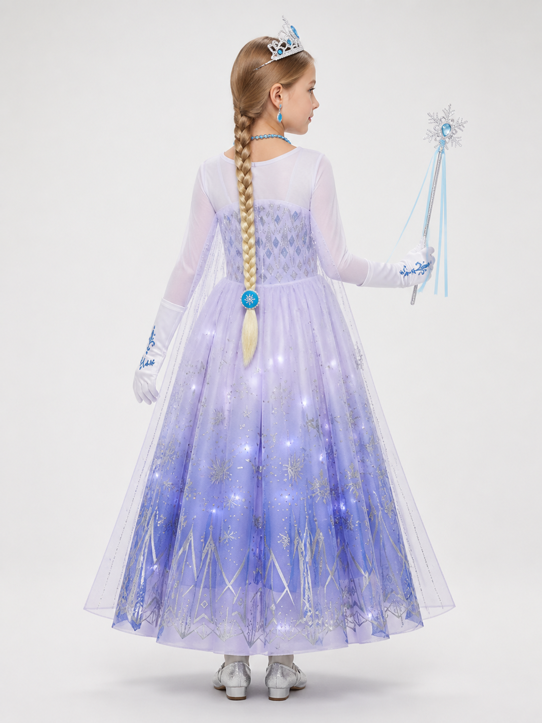 Snow Queen Carnival Costume with LED Lighting back view