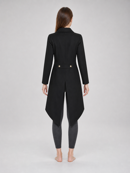 Black Long-Tail Steampunk Frock Coat