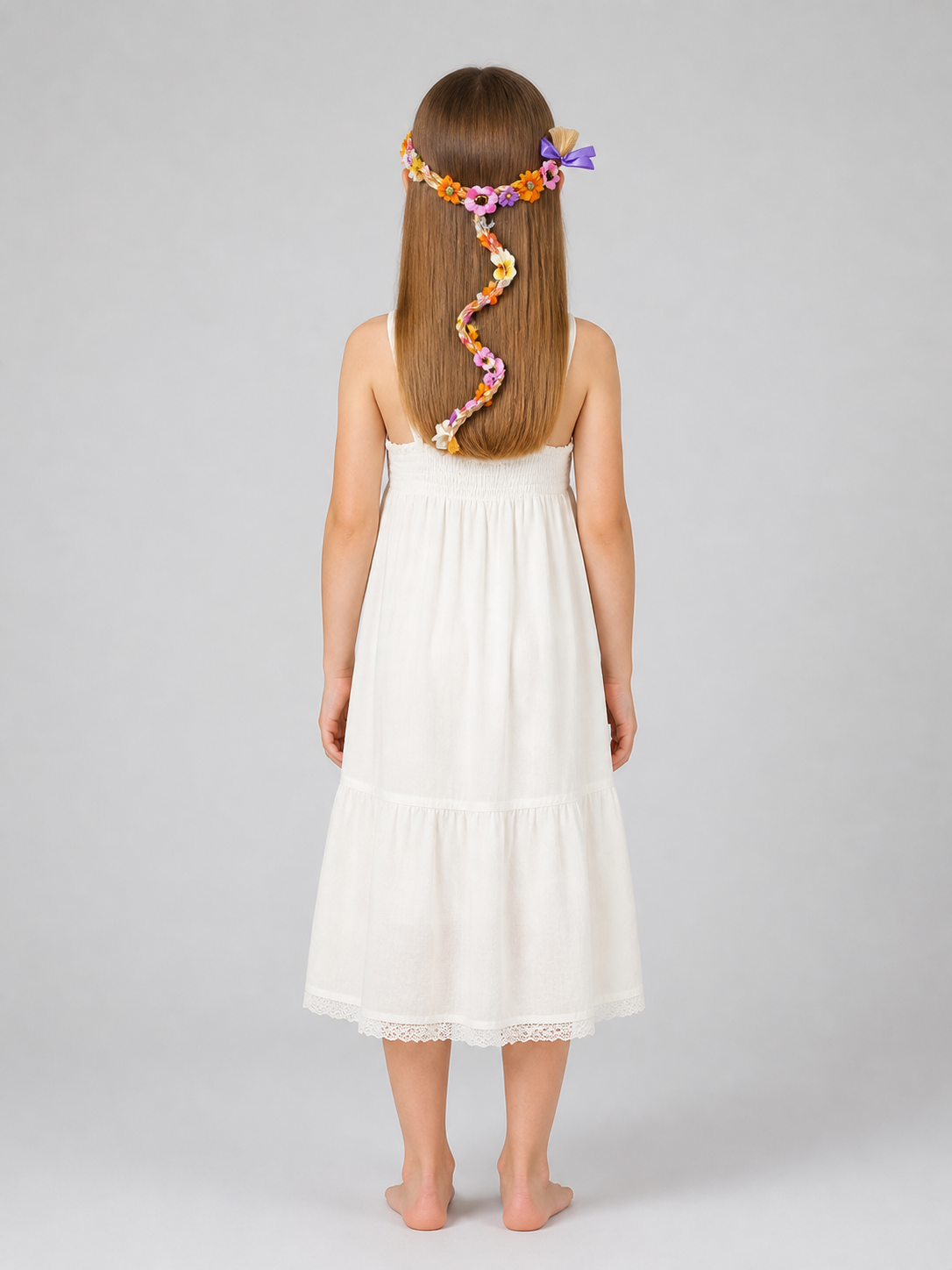 Halloween Carnival Headband with Flowers and Crown back view