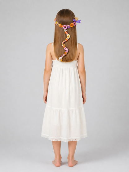 Halloween Carnival Headband with Flowers and Crown back view