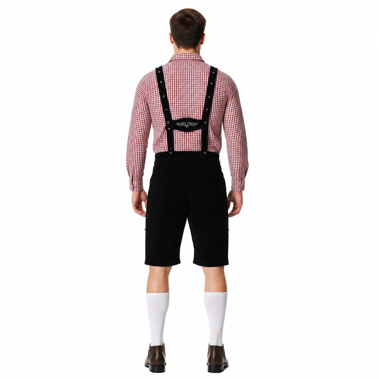 Carnival Costume with Plaid Shirt and Shorts back view